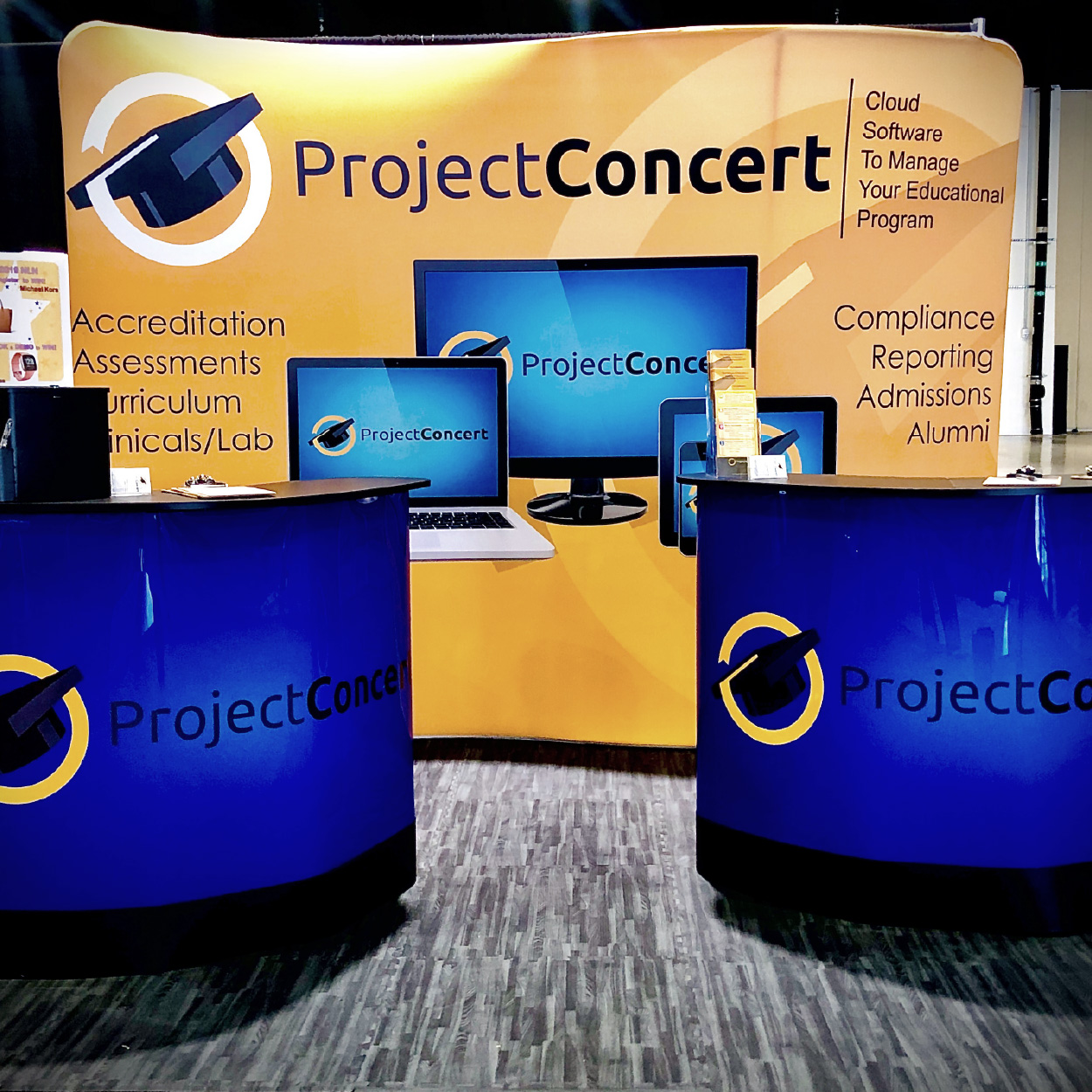 LED Illuminated Counters and Backdrop at a Trade Show